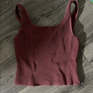 Ribbed Babaton Burgundy Tank Top